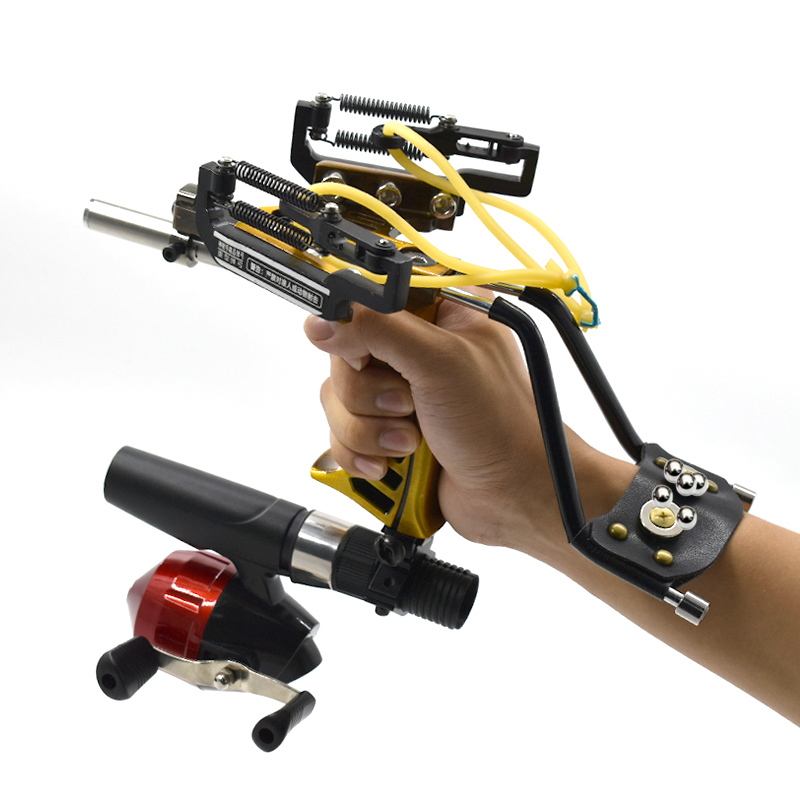 Outdoor Hunting Launcher - Upgraded Hand-held Metal Slingshot with Rubber