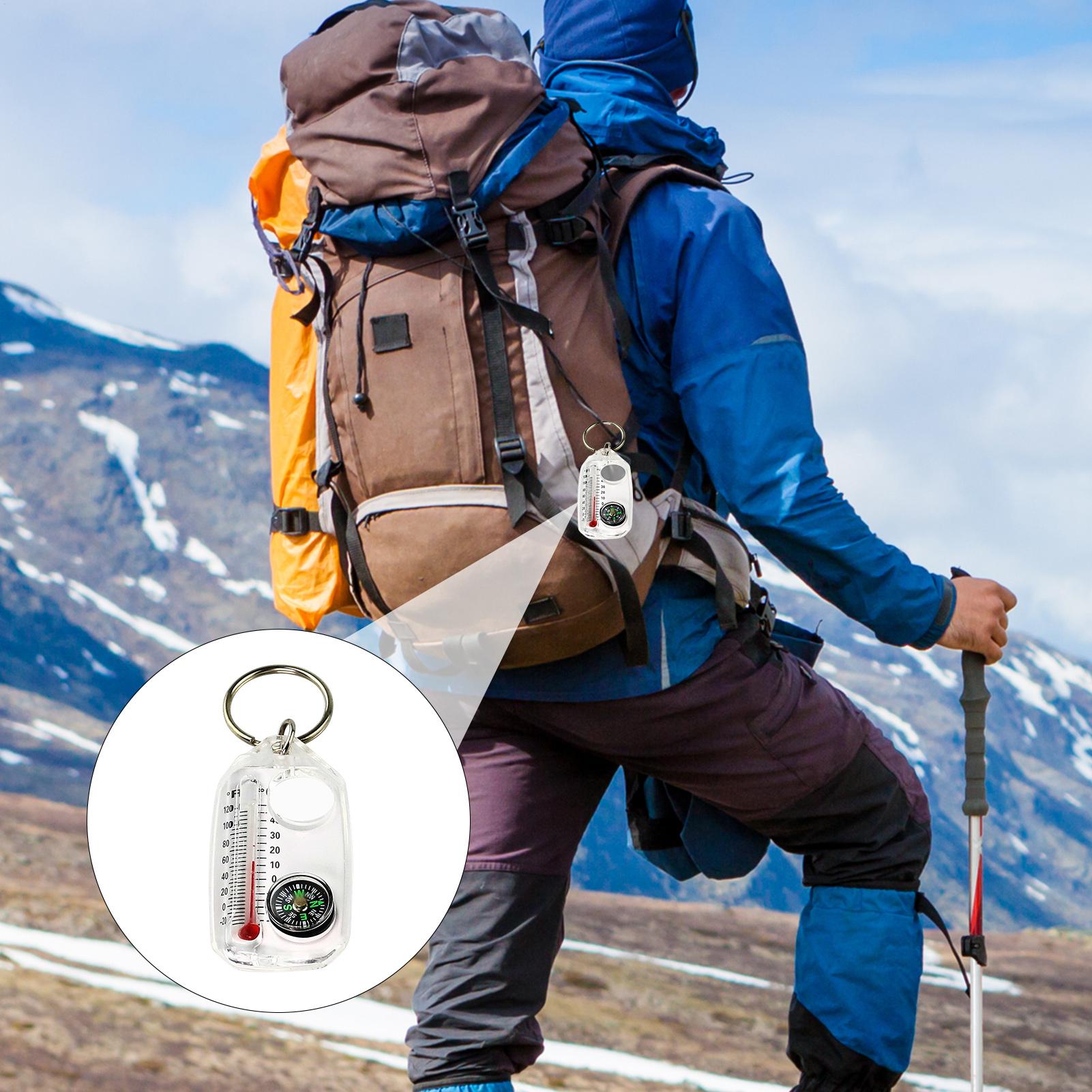 Hunting Outdoor Thermometer - Portable Outdoor Keychain Compass Thermometer Combo