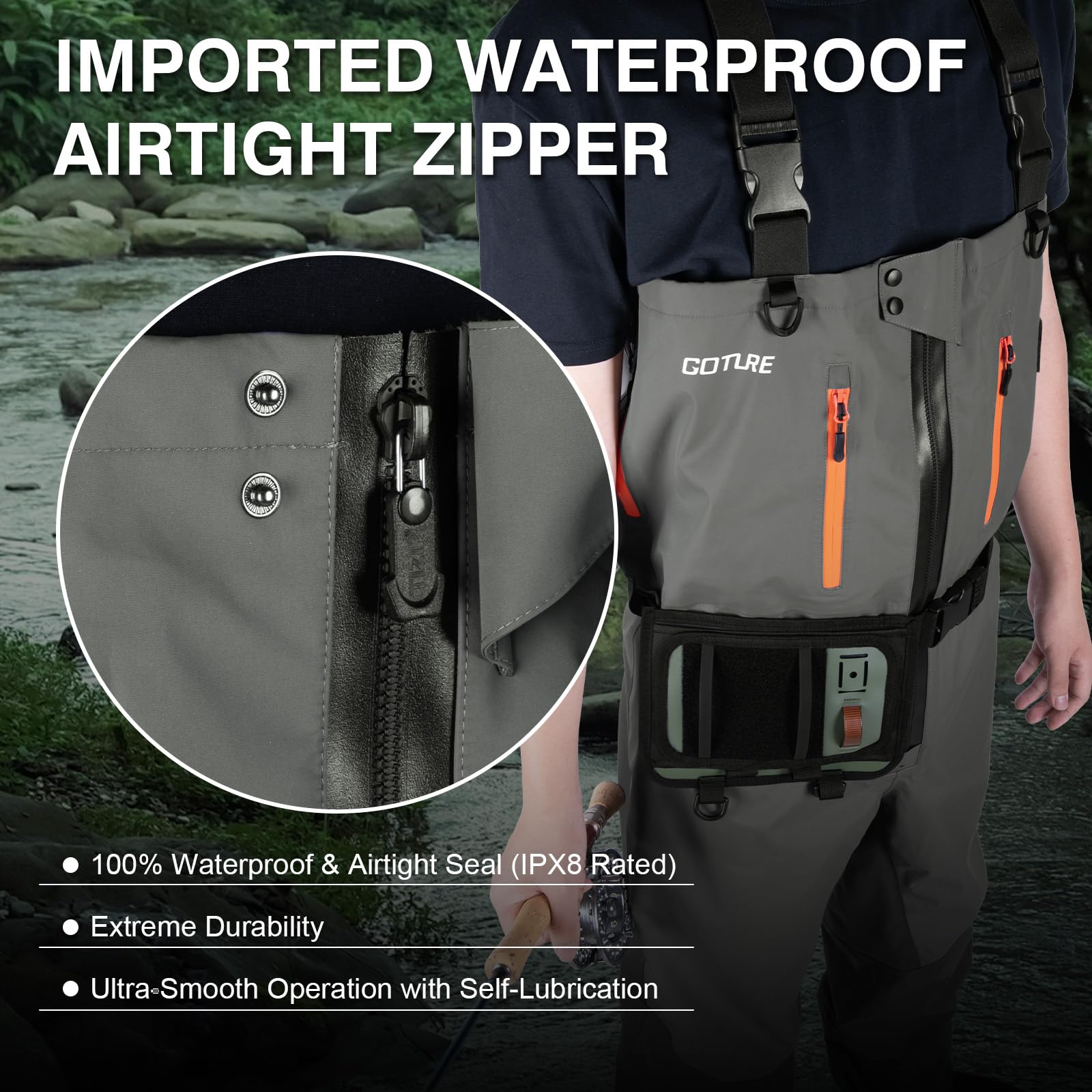 Goture 5-Layer Waterproof Fish - Fishing Waders Breathable 评论和价格
