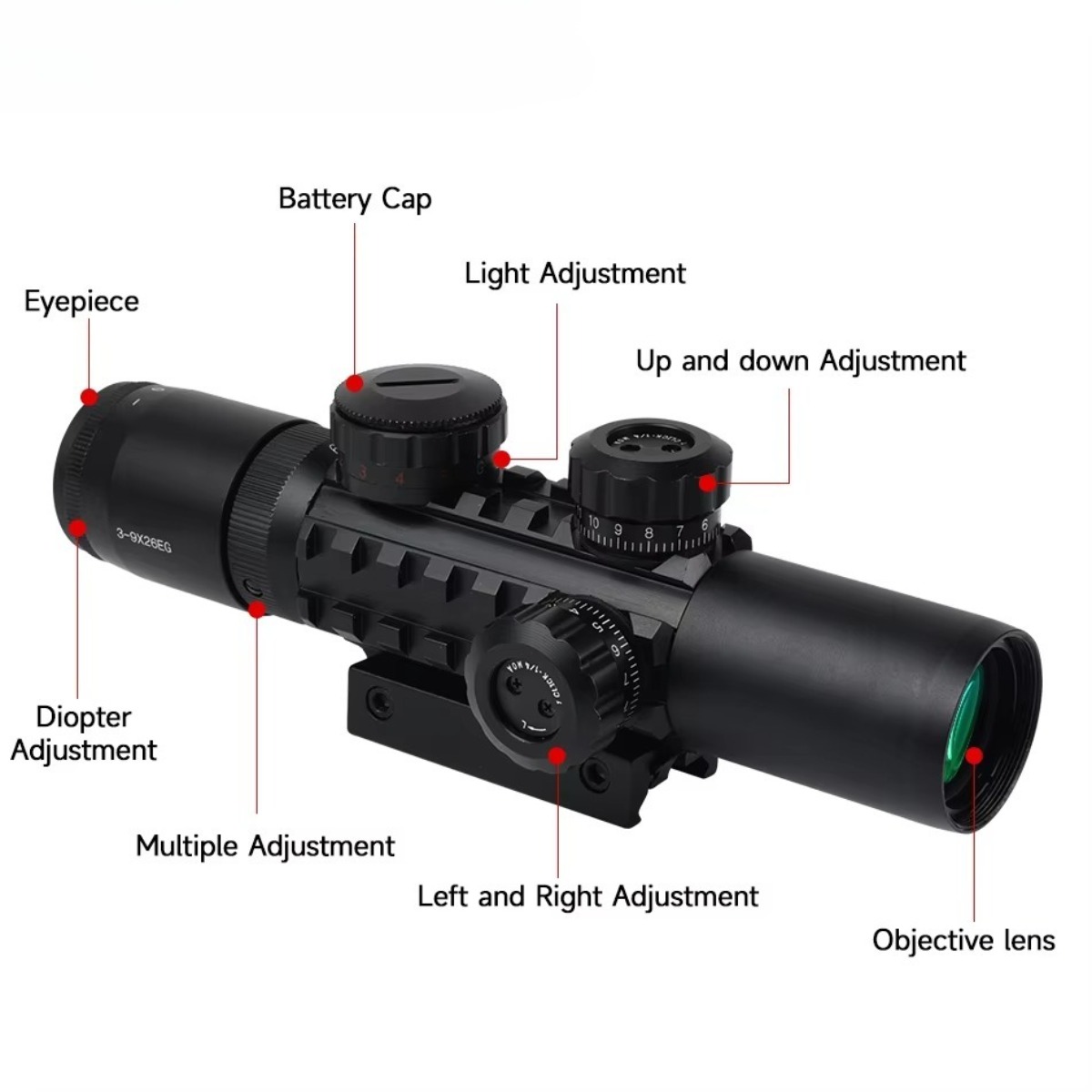 3-9x26EG Scopes Tactical Hunti - Crossbow Scope Sight 评论和价格