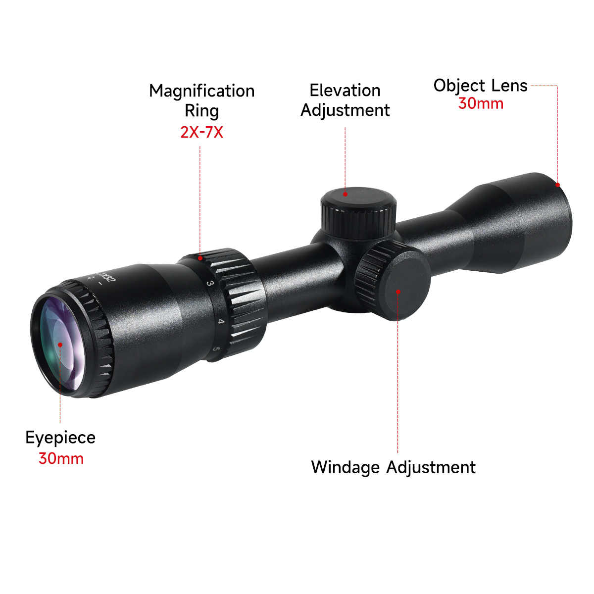 Hunting Tactical Scope 2-7x32  - Crossbow Scope Sight 评论和价格