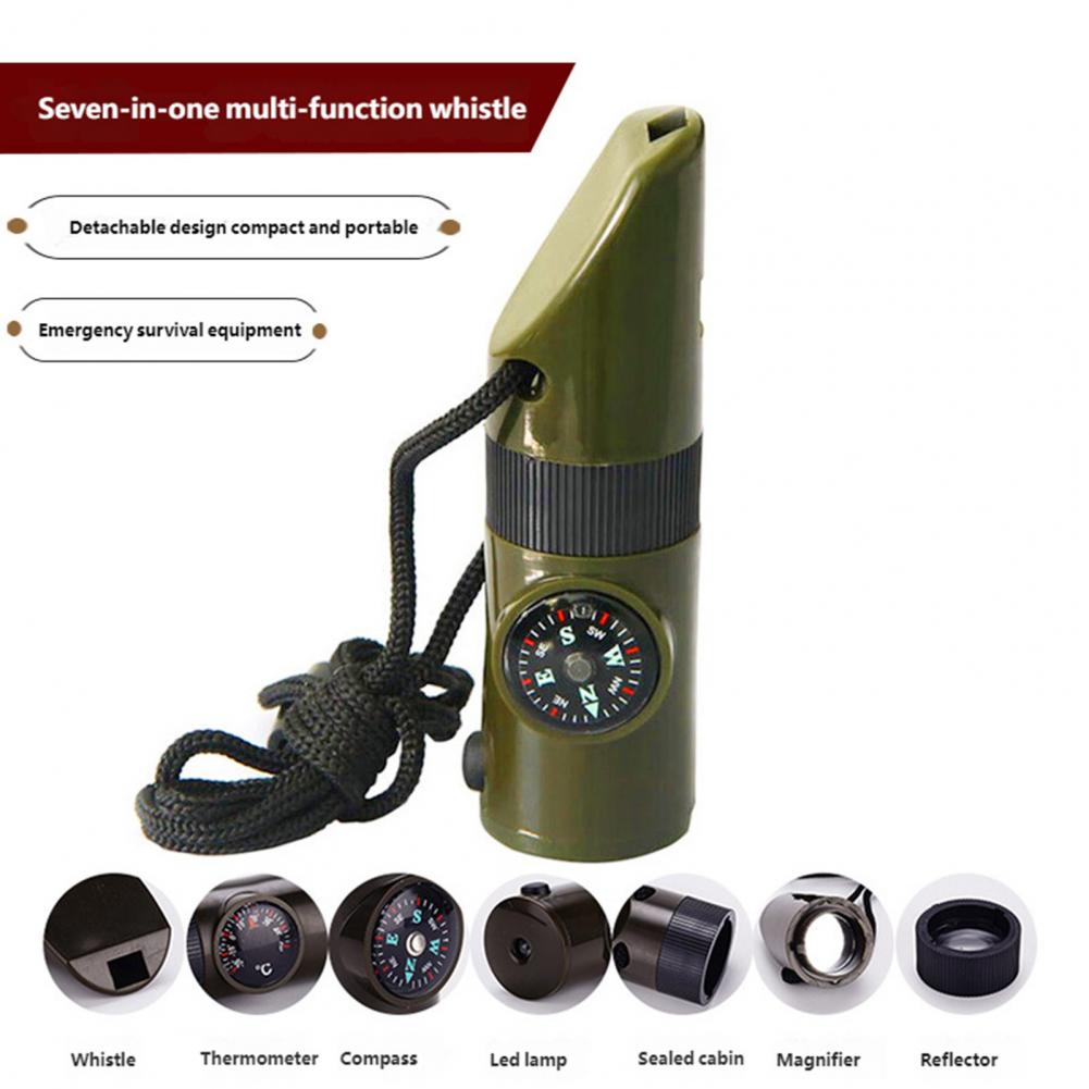 7-In-1 Multifunctional Whistle - Hunting Outdoor Thermometer 评论和价格