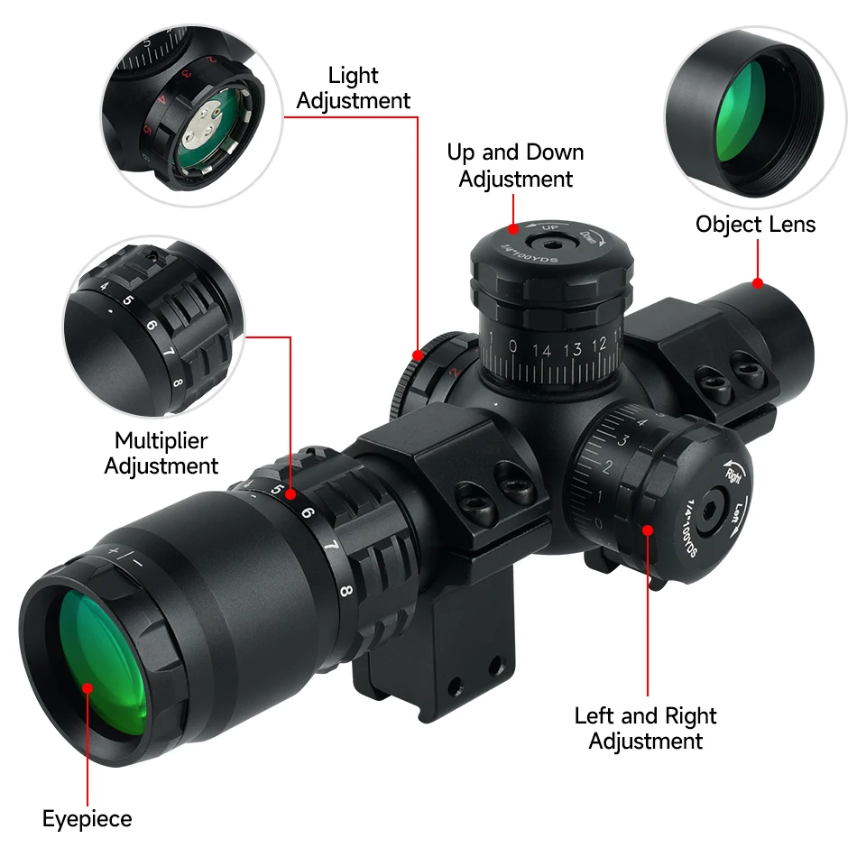 2-8x20IR Hunting Rifle Scopes  - Crossbow Scope Sight 评论和价格